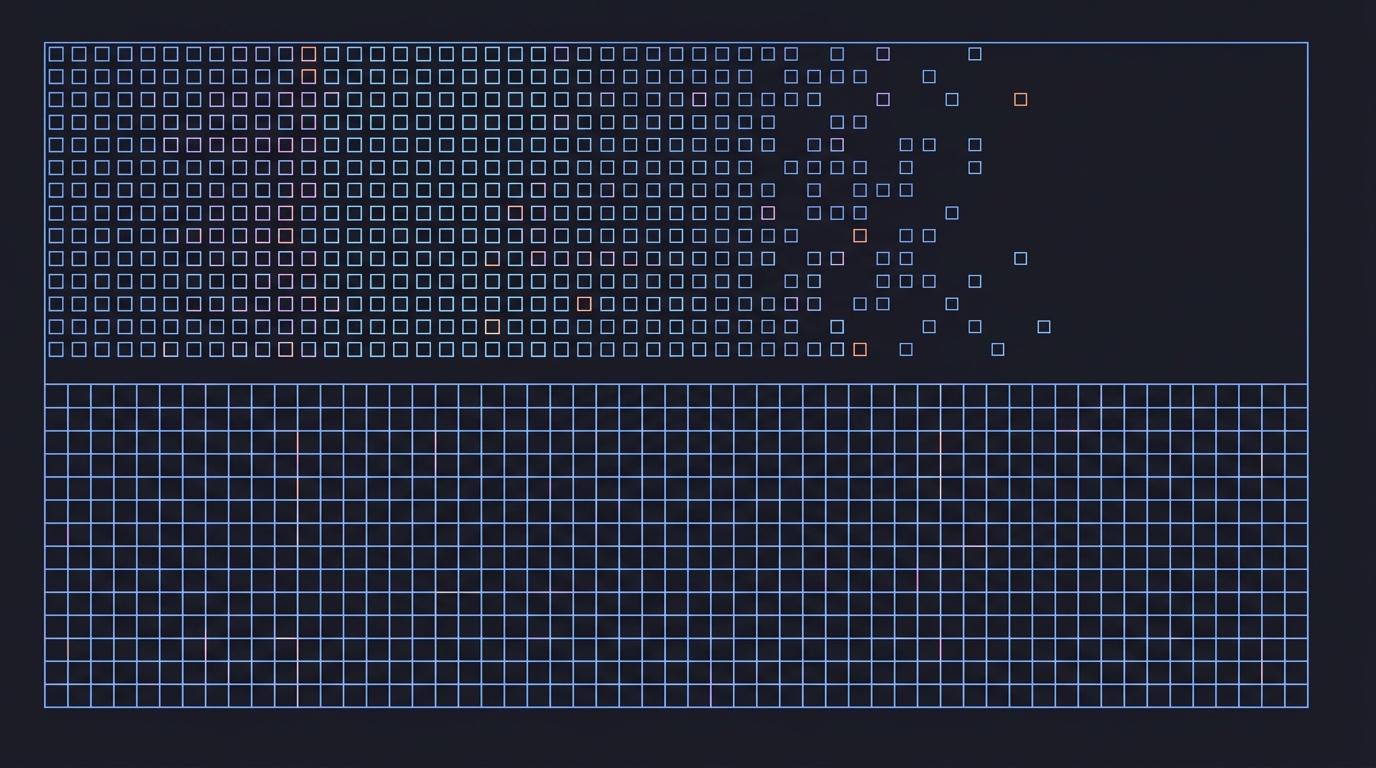 A queue of items that runs out, above a line that does not
